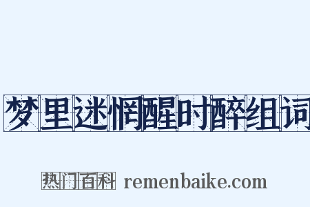 梦里迷惘醒时醉组词是什么意思的图片